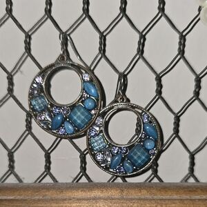 Elegant Blue and Silver Earrings